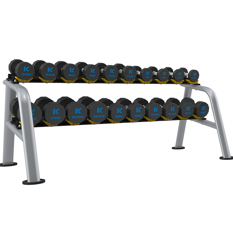 leyu.乐鱼TPU12边哑铃套装室内专业力量运动健身器材YLT-12T 275KG
